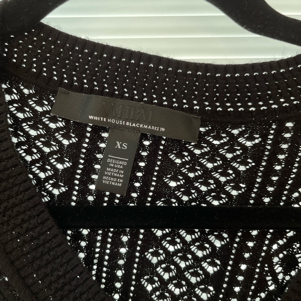 White House Black Market Black Patterned Sweater